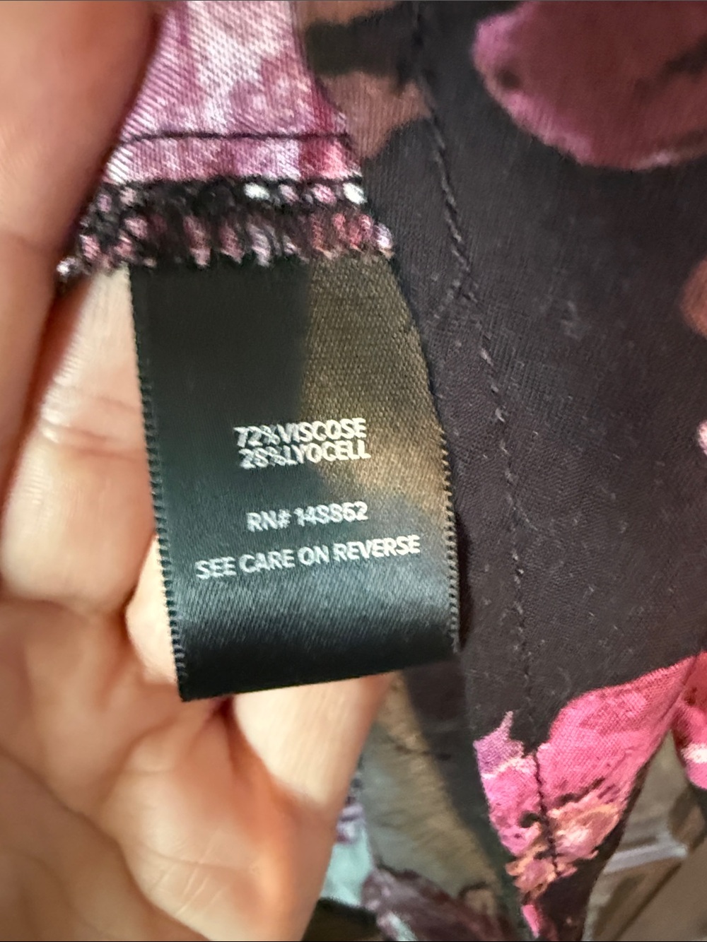 torrid Black Floral Peasant Blouse with Pink Blossoms - Picture 4 of 6